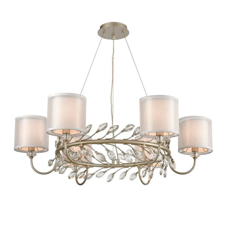 Elk Home, Asbury 34'' Wide 6 - Light Chandelier - Aged Silver