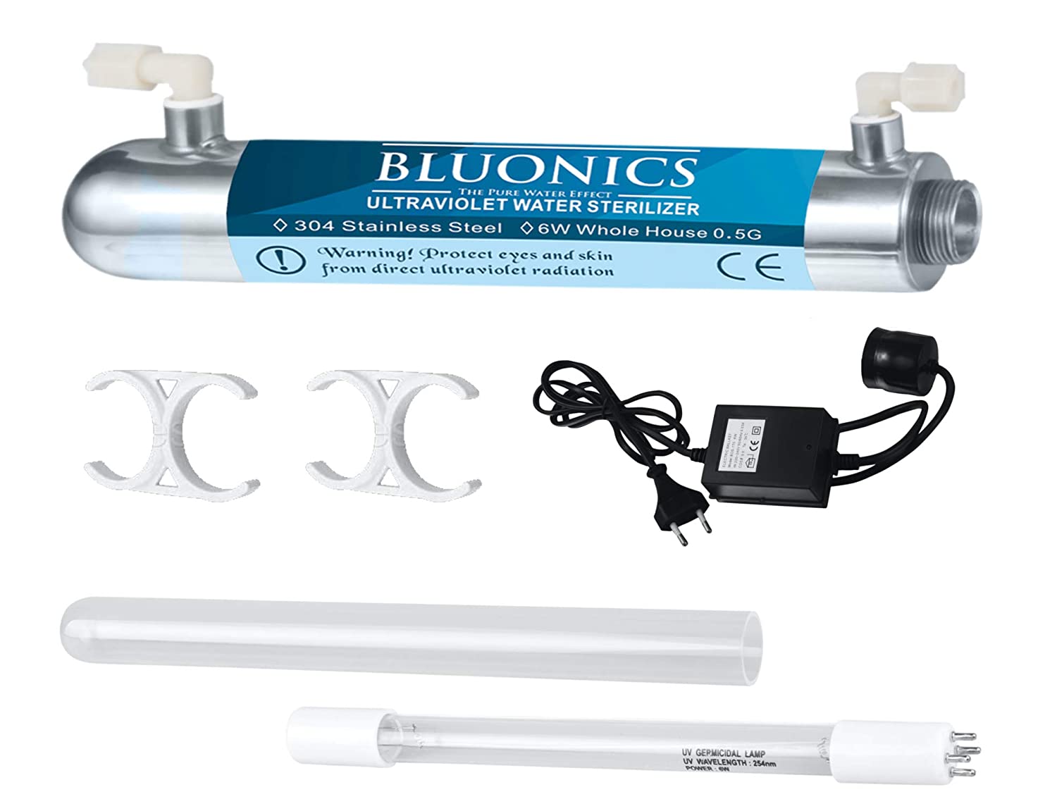 Bluonics, Bluonics 4 Stage Drinking Water Filter UV Ultraviolet Light Purifier for Virus and Bacteria Under Sink Filtration System
