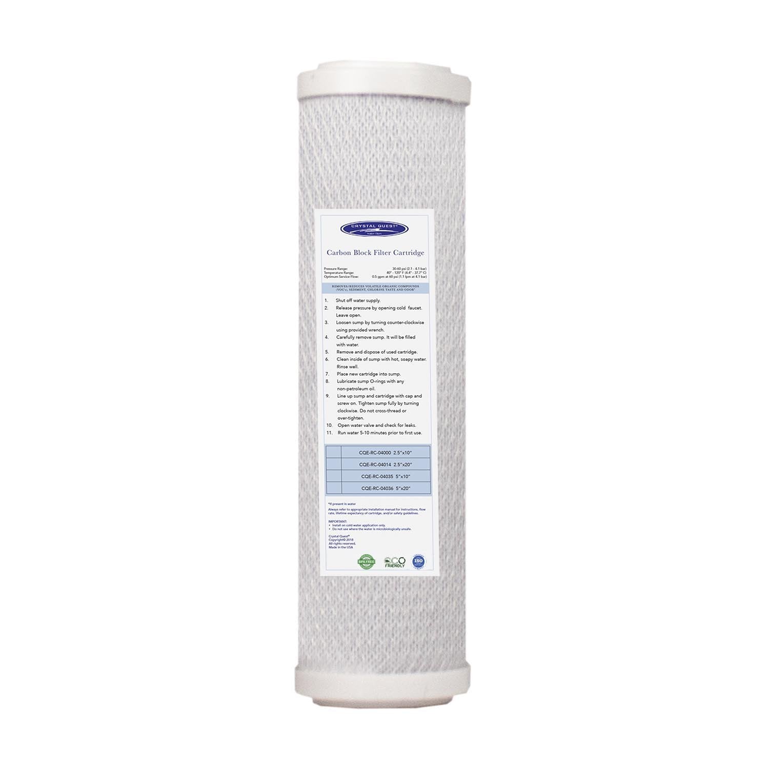 Crystal Quest, Coconut Based 5-Micron Carbon Block Filter Cartridge