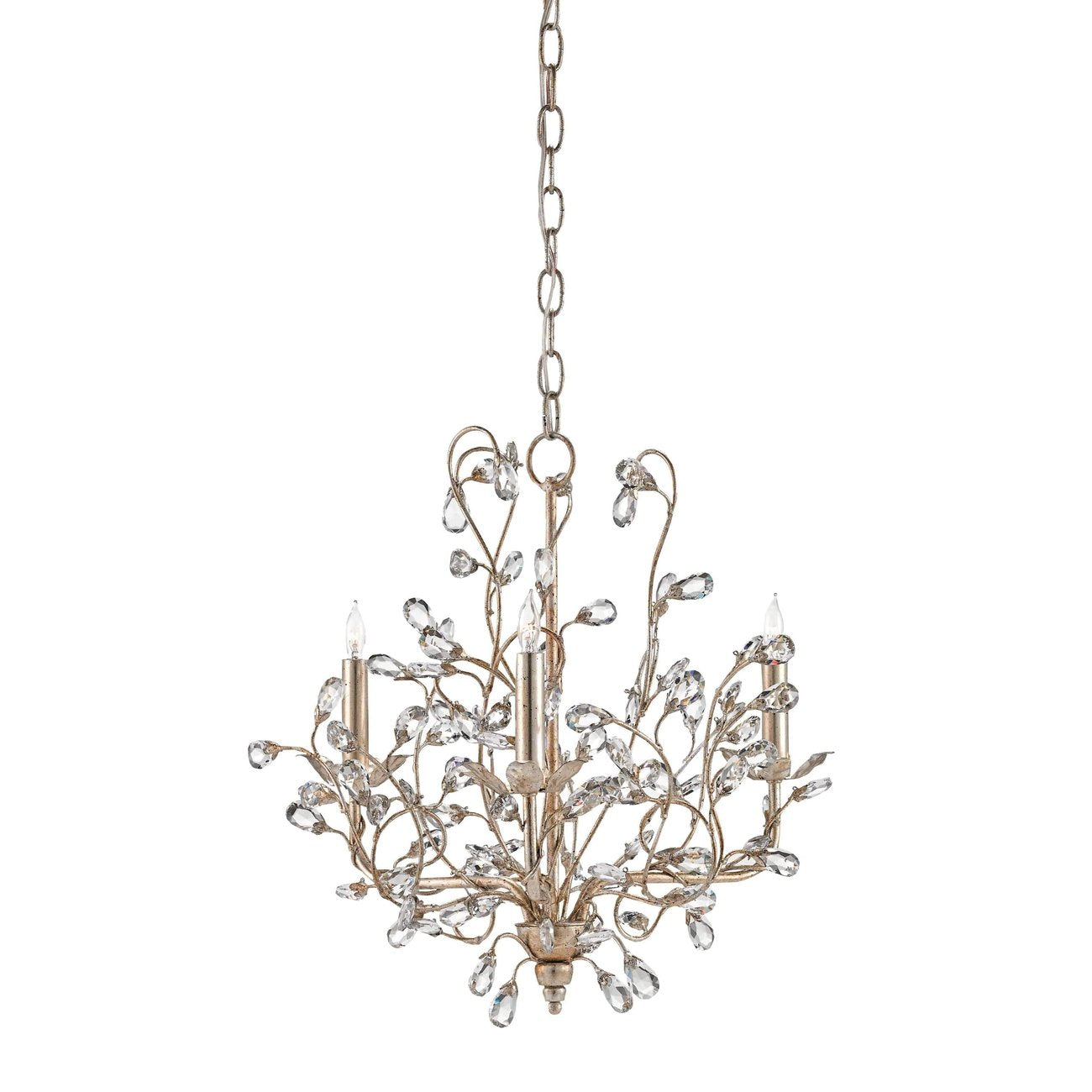 Currey, Crystal Bud Silver Orb Chandelier