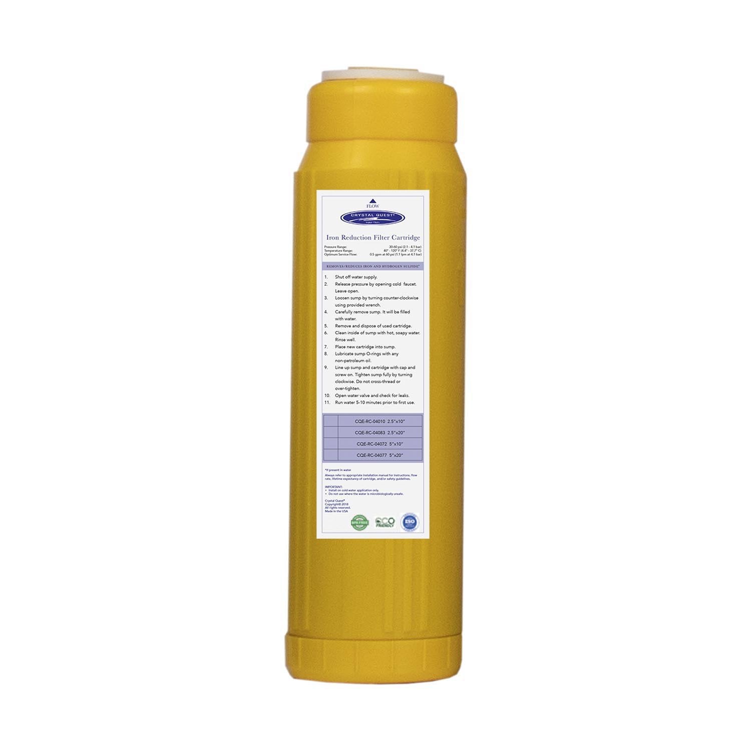 Crystal Quest, Iron Filter Cartridge