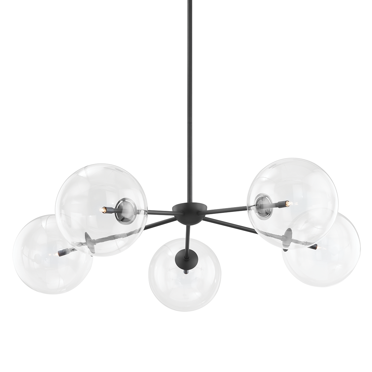 Troy Lighting, Madrid 5 Light Chandelier Soft Black