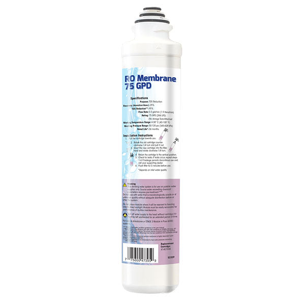 PURE, PURE | Quick Connect 75 GPD Reverse Osmosis Membrane - 41407008