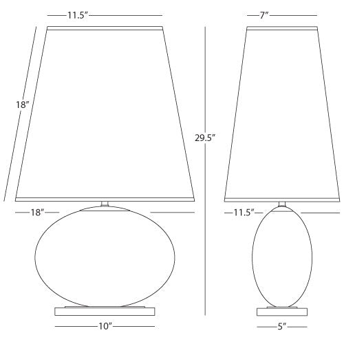Robert Abbey Fine Lighting, Raquel Oval Table Lamp