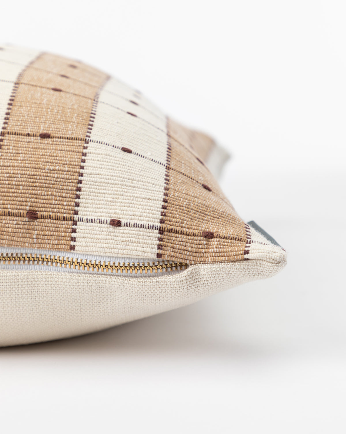 Tangren, Vintage Tan Check Pillow Cover No. 1