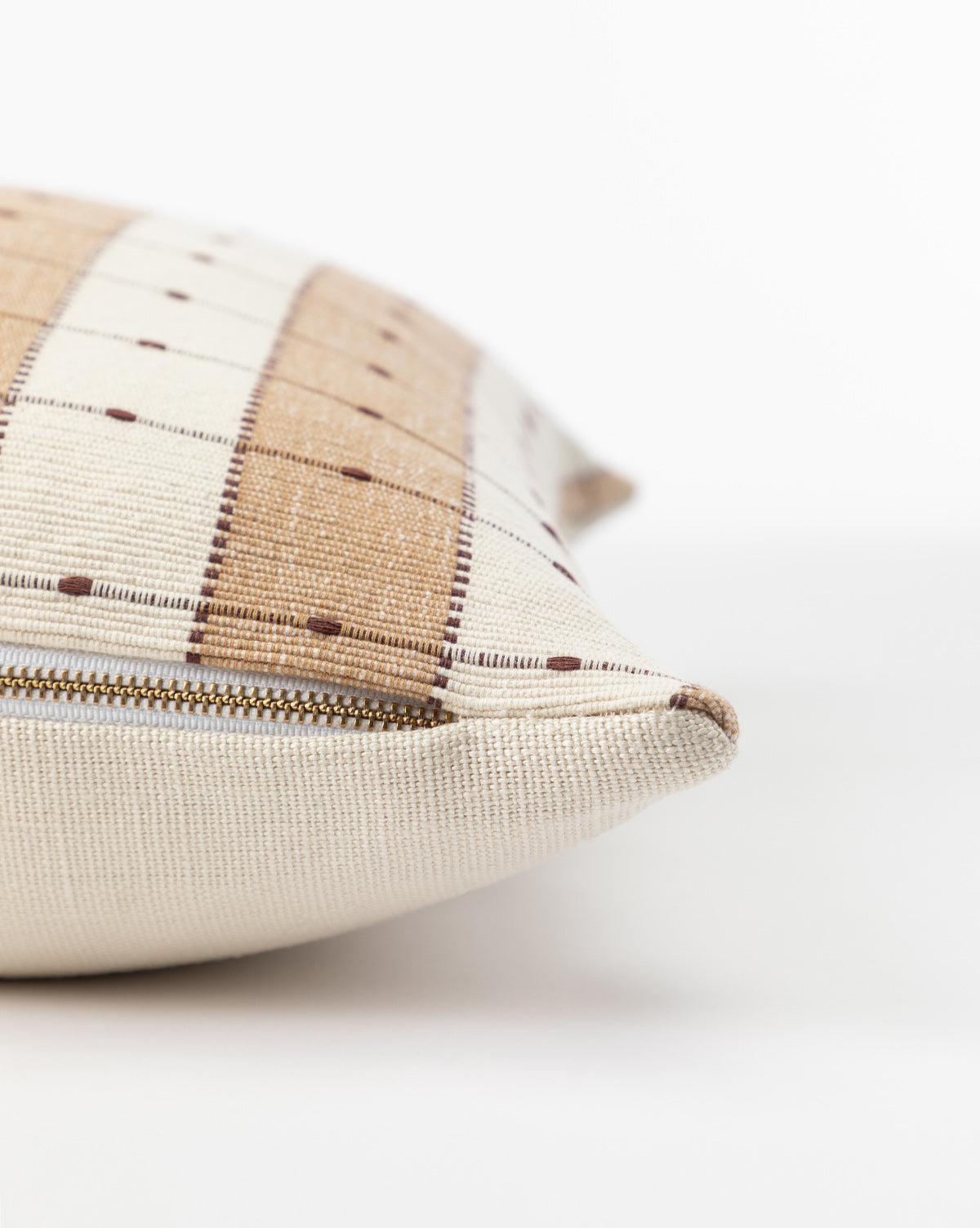 Tangren, Vintage Tan Check Pillow Cover No. 3