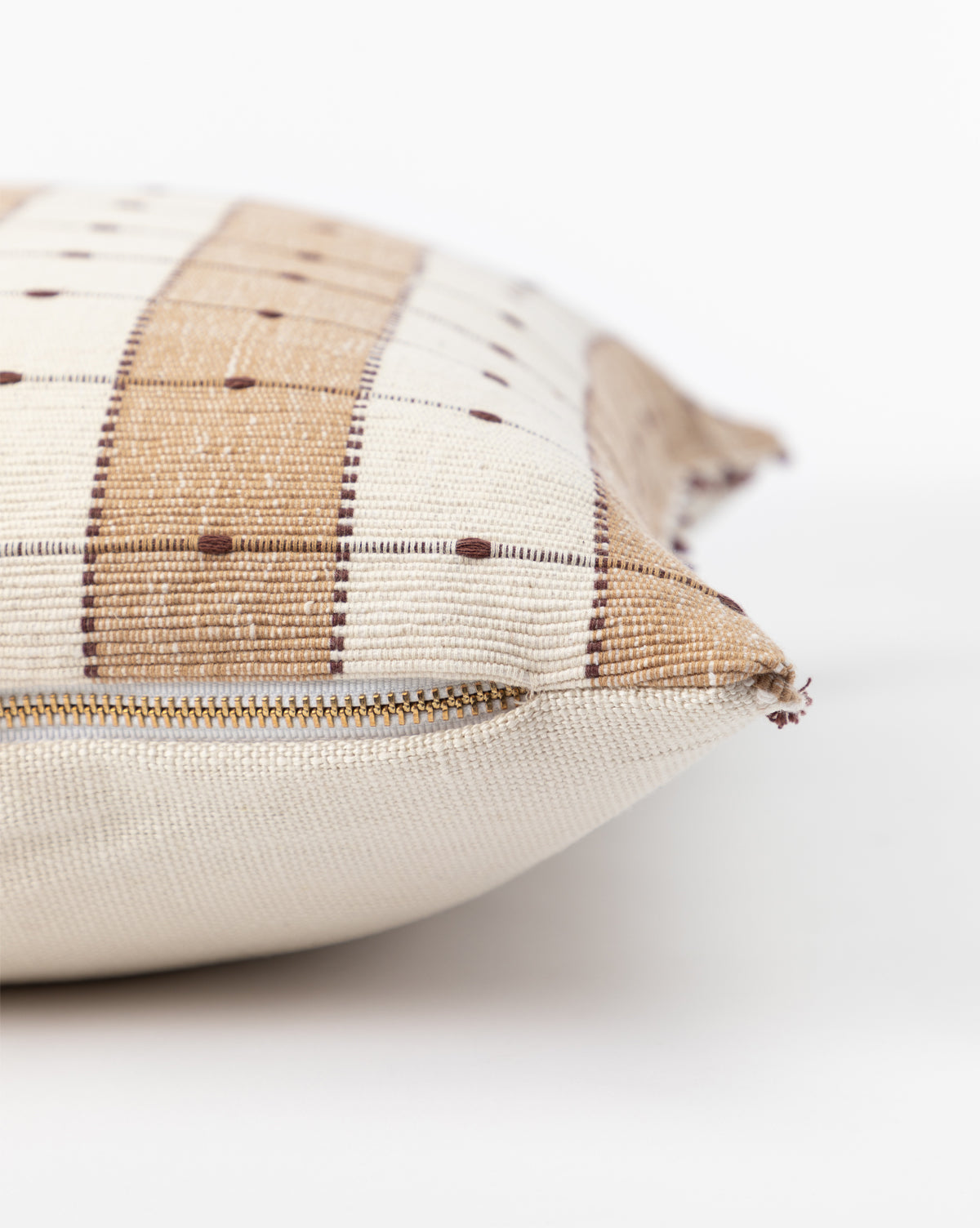 Tangren, Vintage Tan Check Pillow Cover No. 4