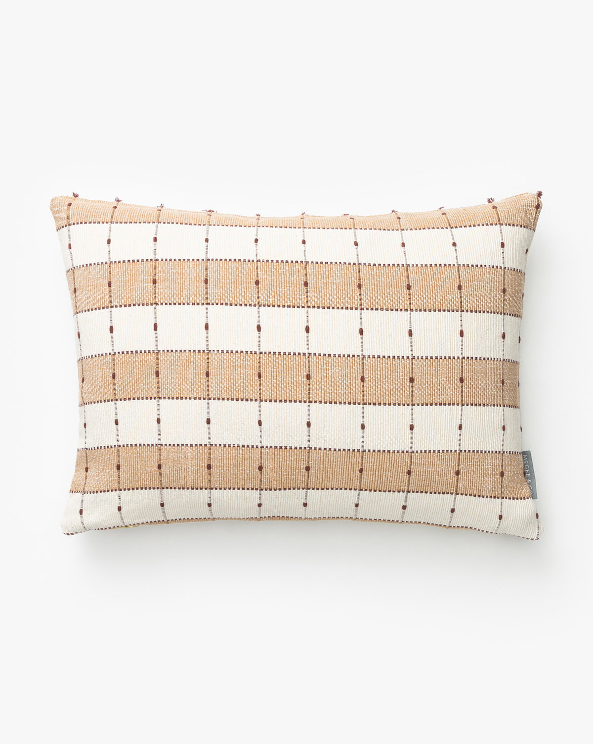 Tangren, Vintage Tan Check Pillow Cover No. 7