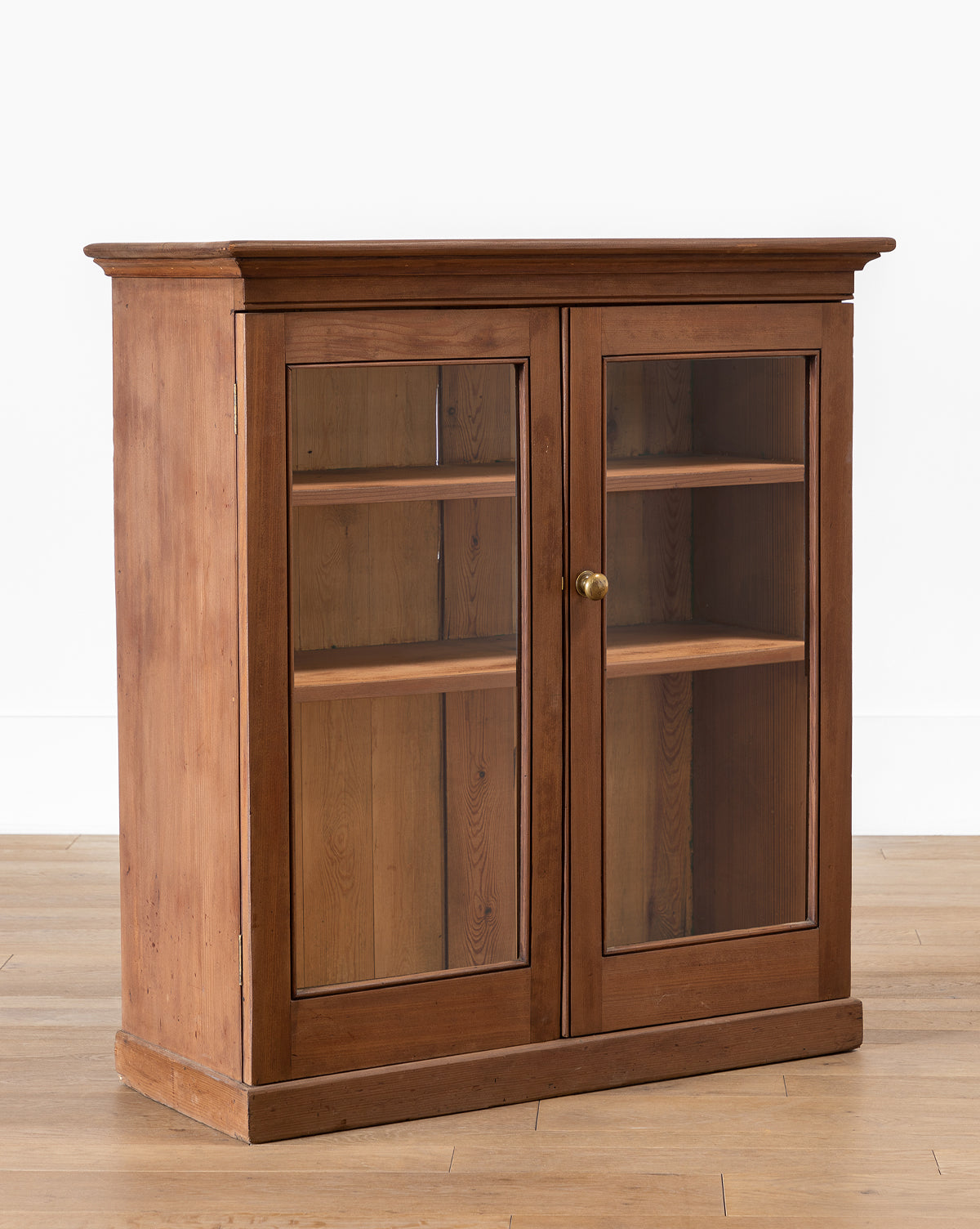 McGee & Co., Vintage Wooden Bookcase with Glass Doors