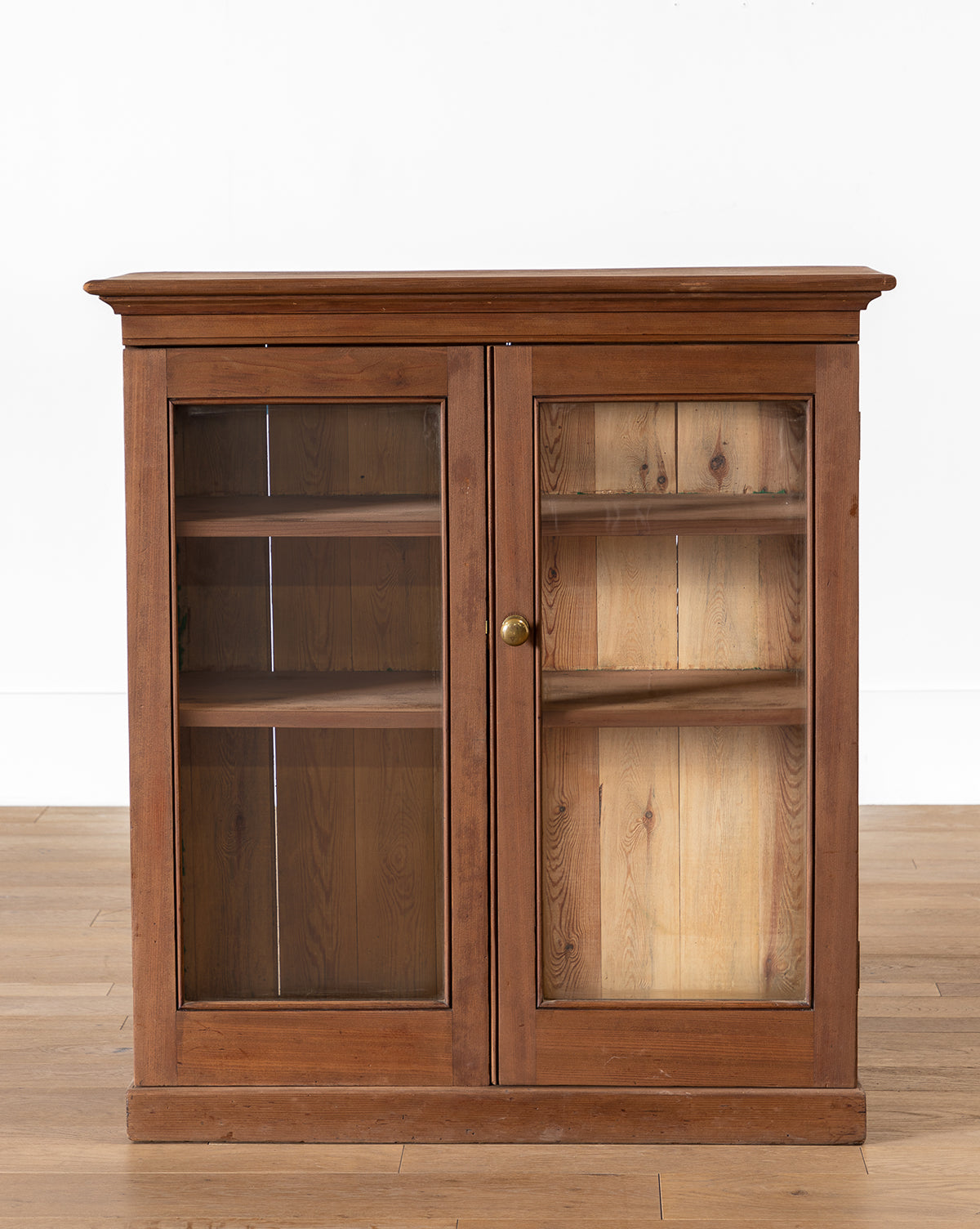 McGee & Co., Vintage Wooden Bookcase with Glass Doors