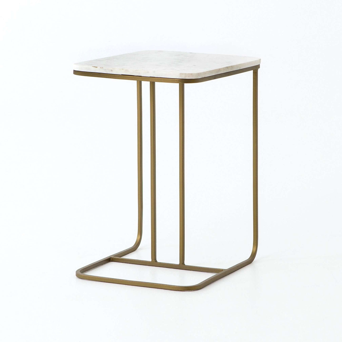 Four Hands, Wally C Table - Polished White Marble