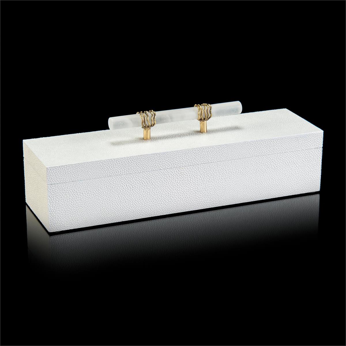 John Richard, White Box With Alabaster Handle