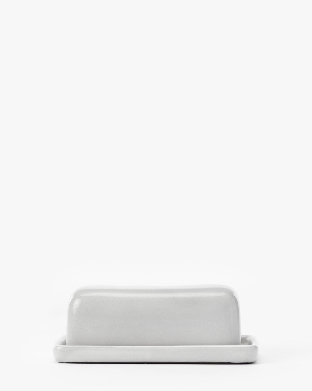 HomArt, White Glazed Ceramic Butter Dish