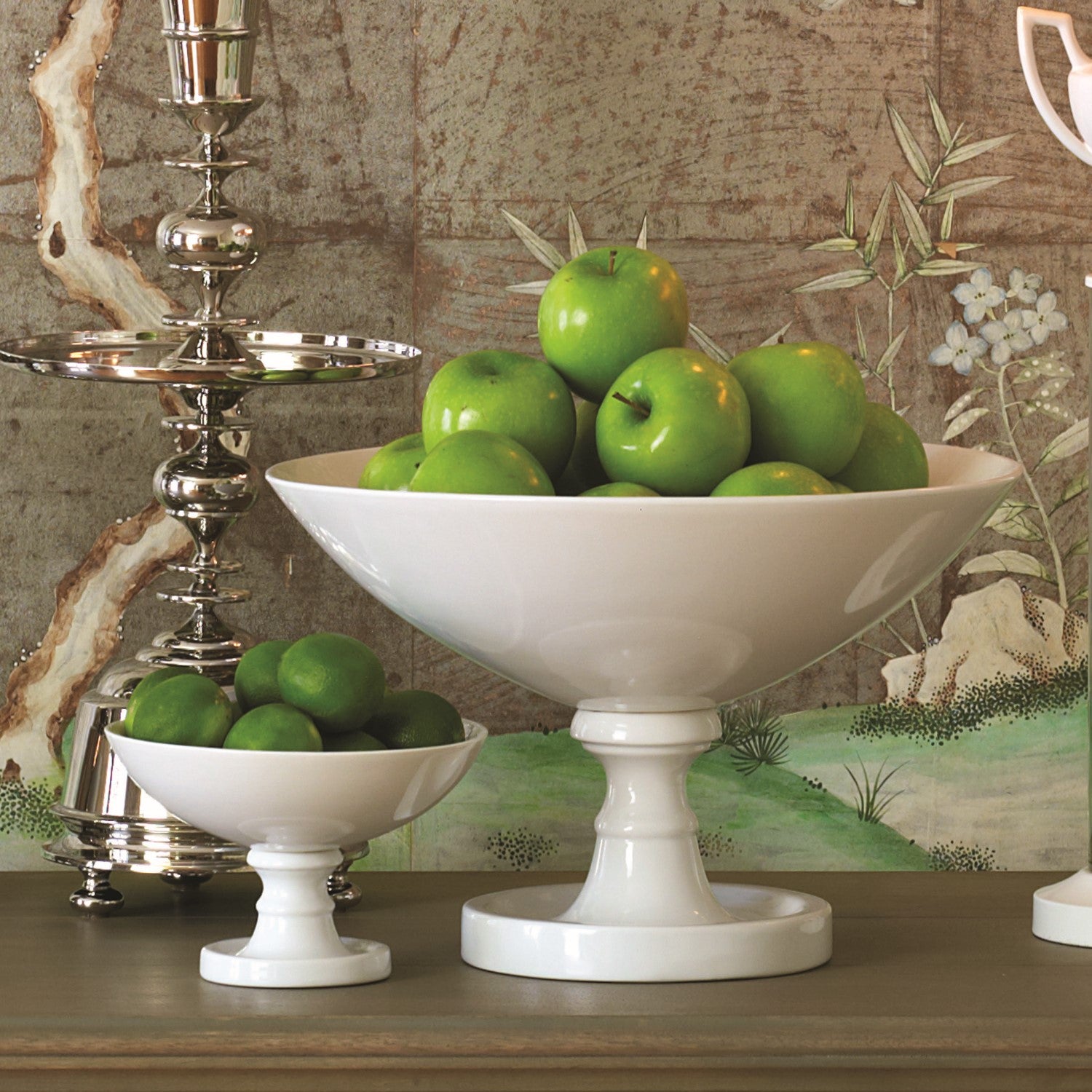 Global Views, White Grand Pedestal Bowl