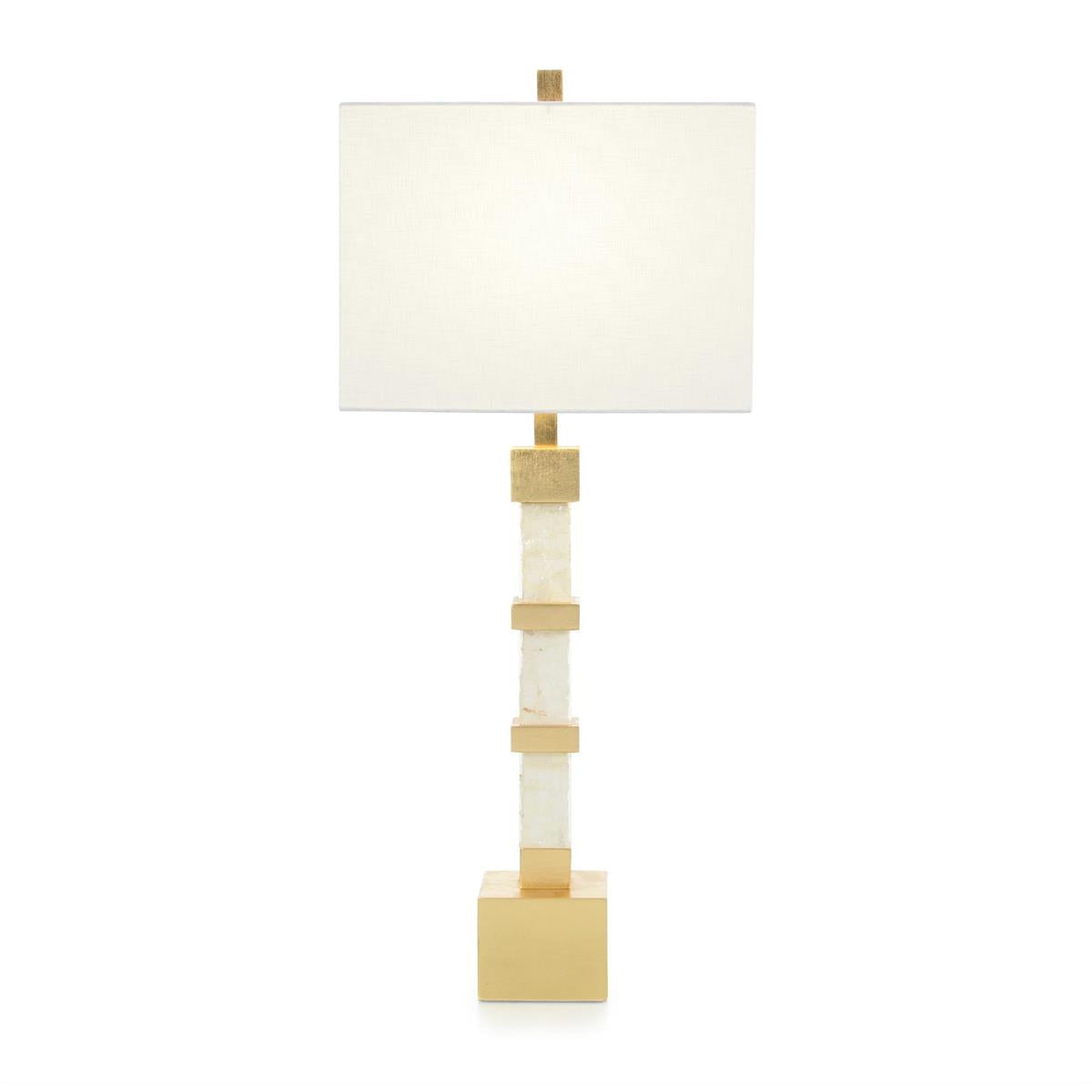 John Richard, White Mica and Gold Buffet Lamp