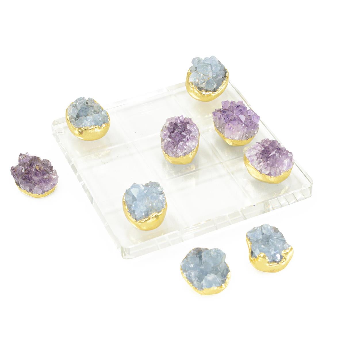 John Richard, White Quartz and Amethyst Cyanite Board Game