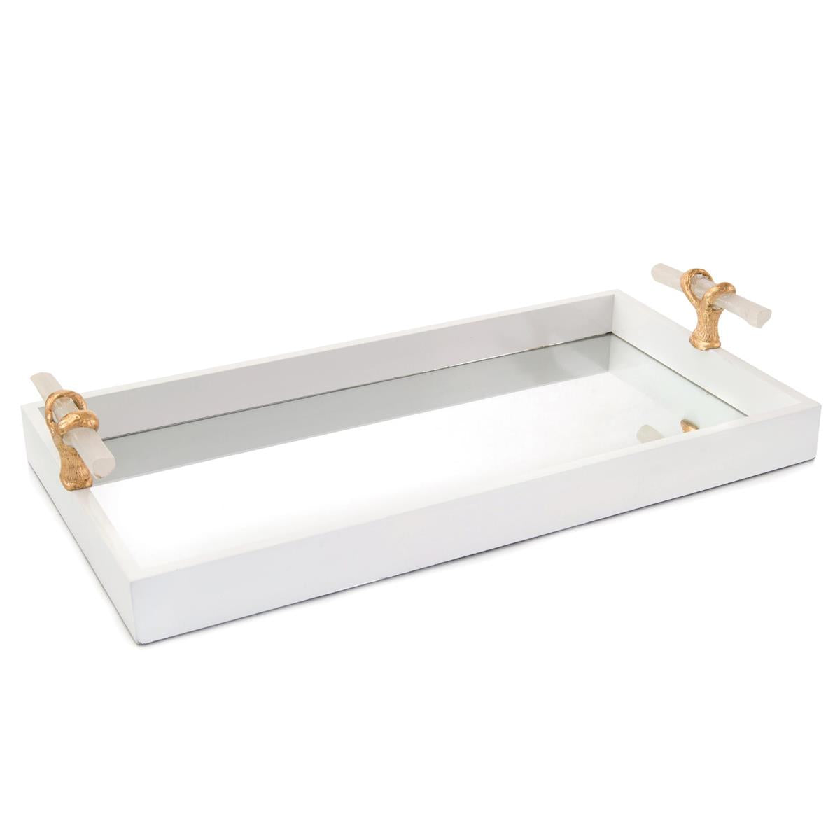 John Richard, White Tray With Selenite Handles