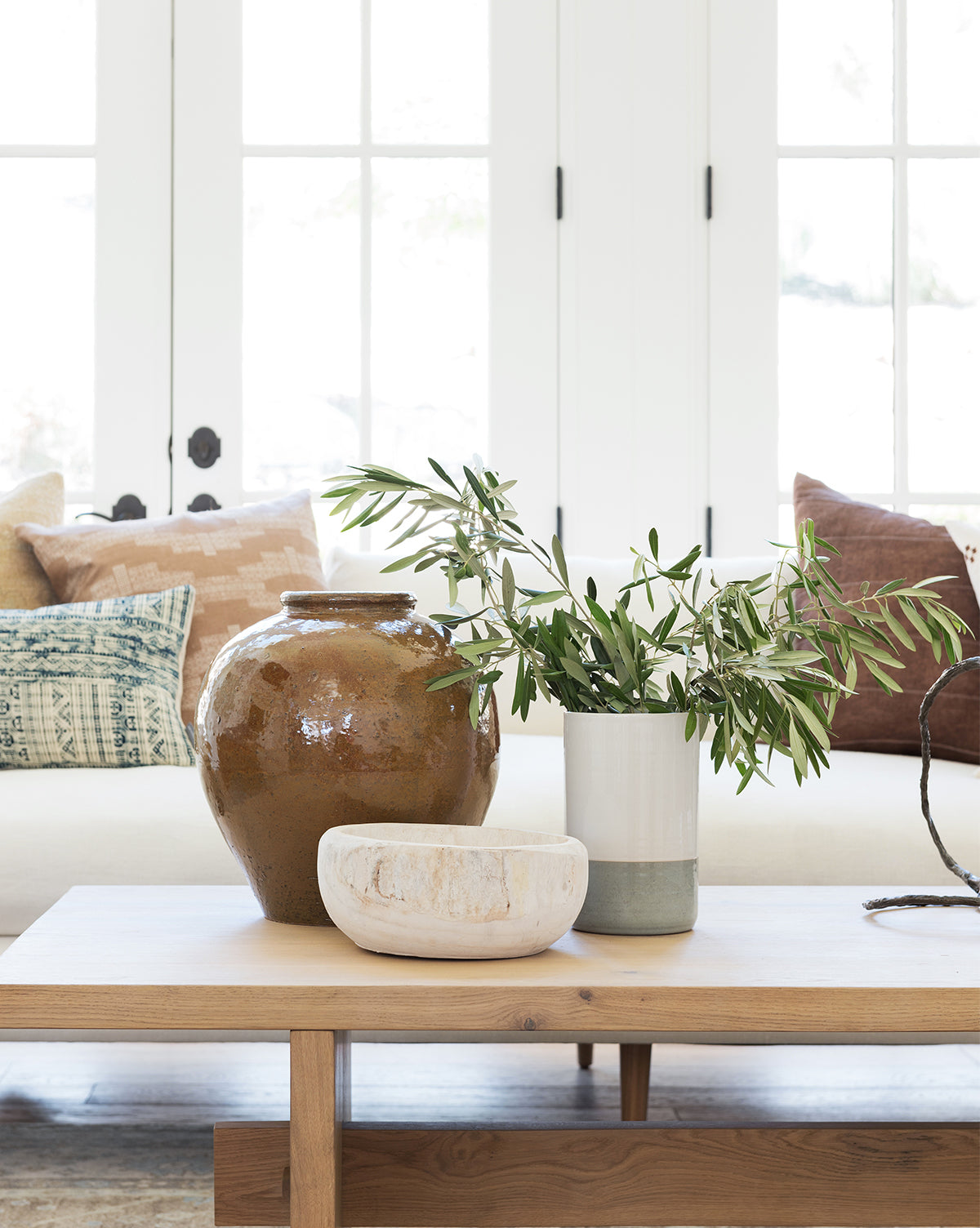 Bloomingville, Whitewashed Wooden Bowl