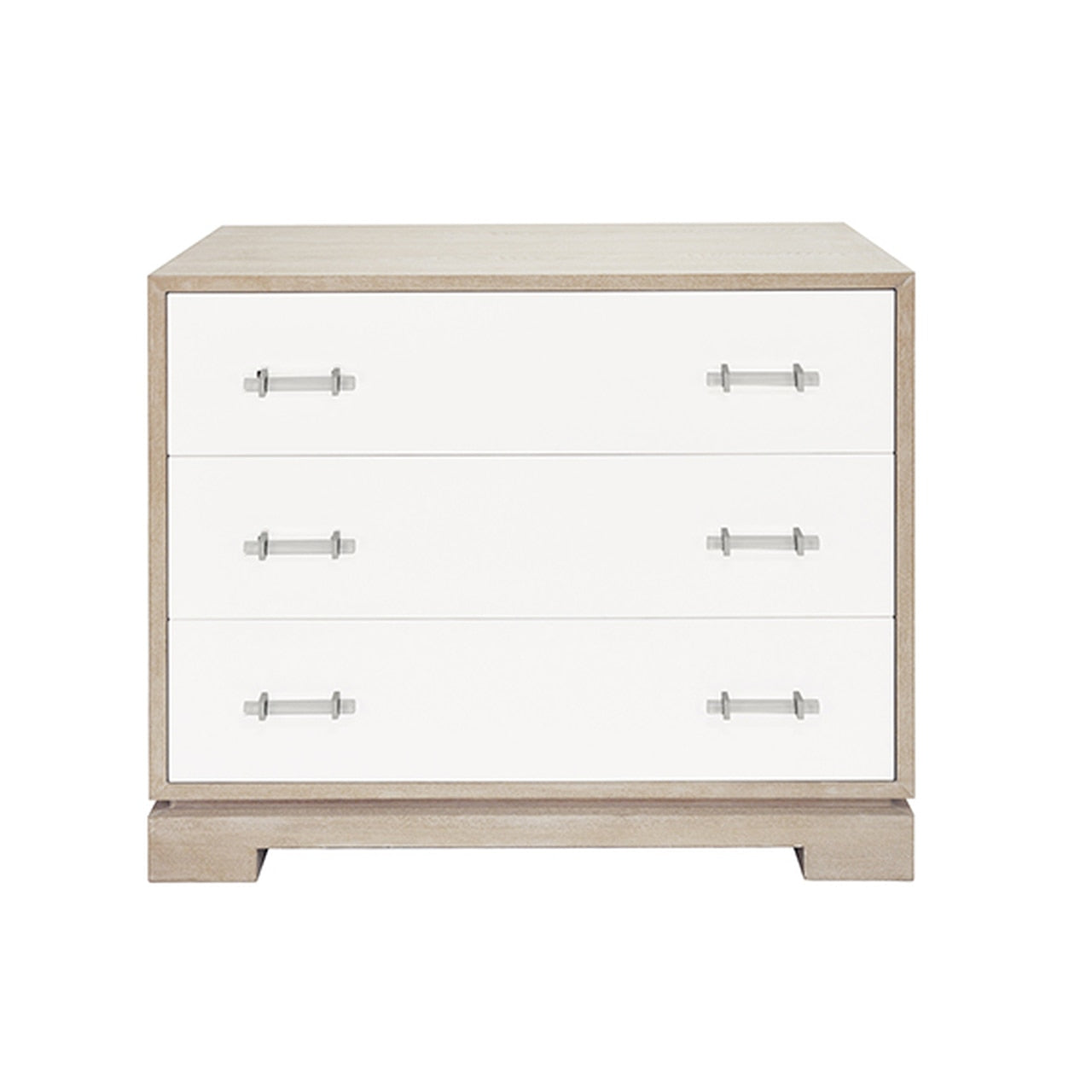 Worlds Away, Whitney 3 Drawer Chest in Matte White Lacquerquer