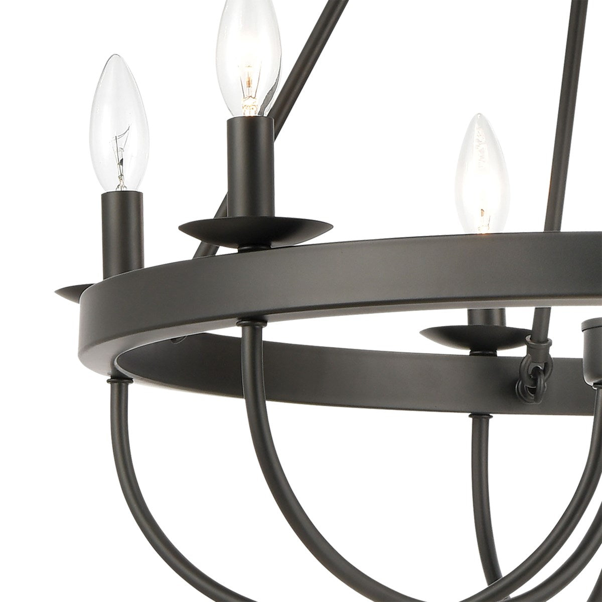 Elk Home, Williamson 25'' Wide 6-Light Chandelier - Black