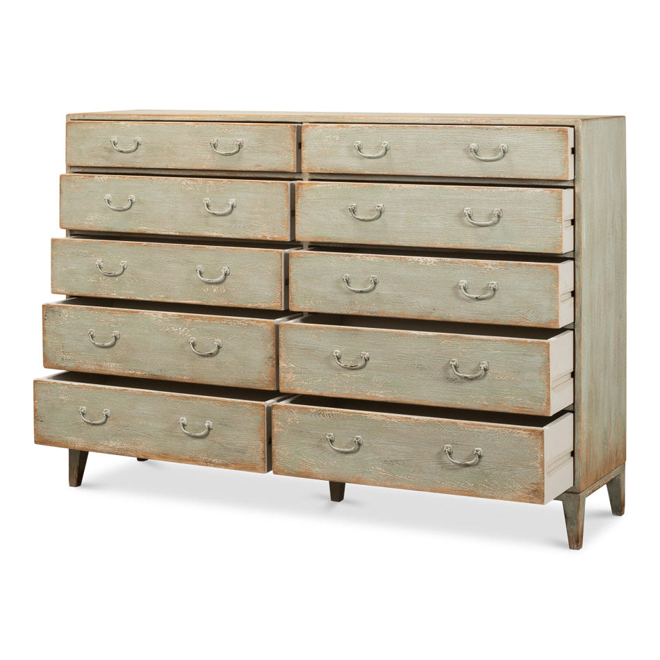 SARREID, Willow 10 Drawer Commode, Sage