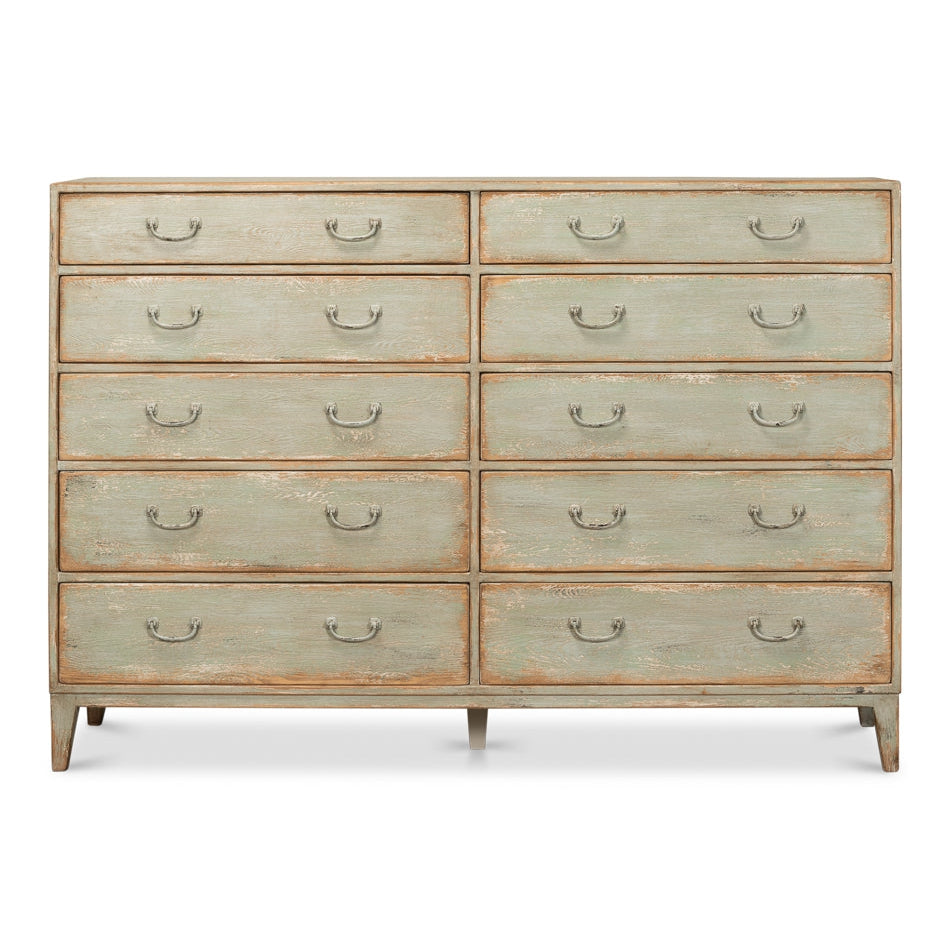 SARREID, Willow 10 Drawer Commode, Sage