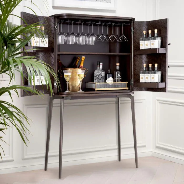 Eichholtz, Wine Cabinet Nilsson oak veneer bronze finish