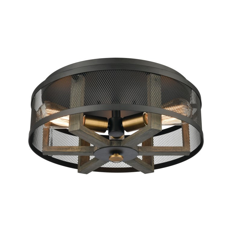 Elk Home, Woodbridge 17'' Wide 3 - Light Flush Mount