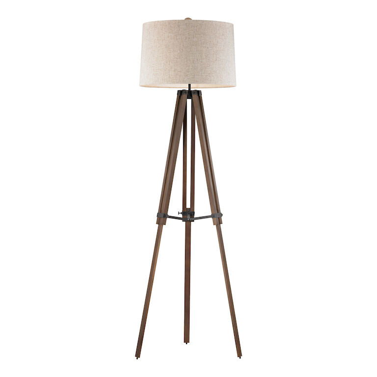 Elk Home, Wooden Brace 62'' High 1 - Light Floor Lamp - Black