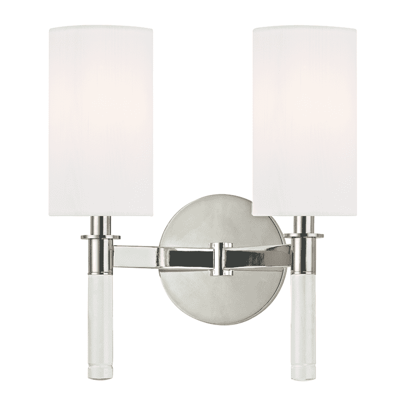 Hudson Valley, Wylie 2 Light Wall Sconce Polished Nickel