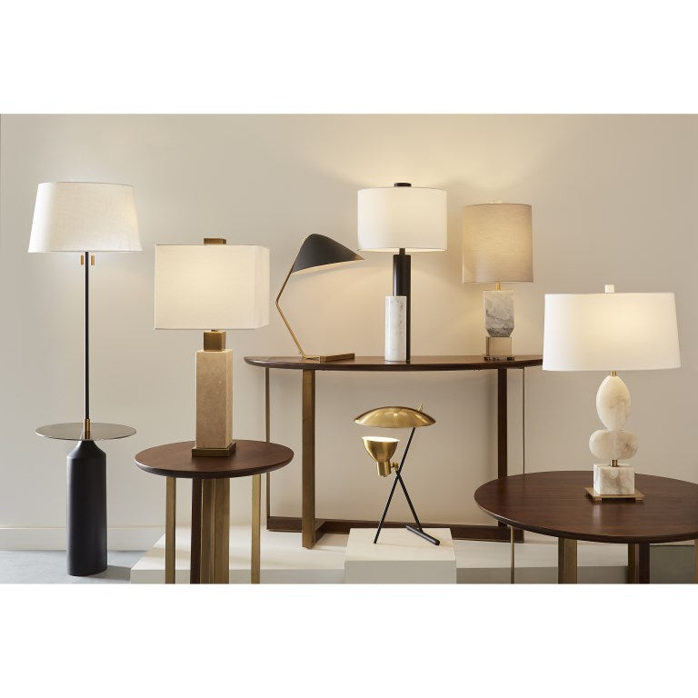 Elk Home, Wyman Square 19'' High 1 - Light Desk Lamp - Satin Gold