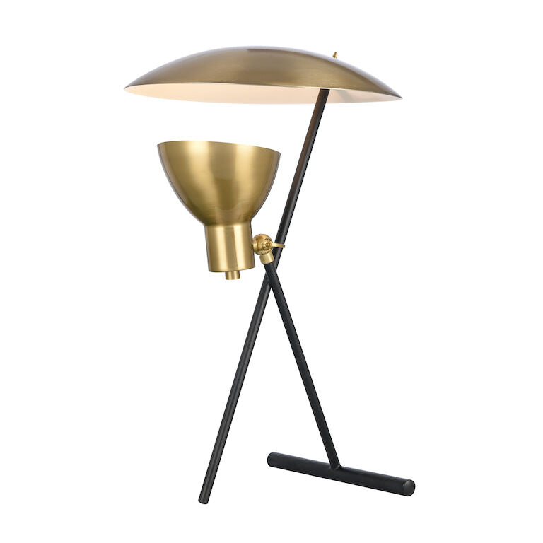 Elk Home, Wyman Square 19'' High 1 - Light Desk Lamp - Satin Gold