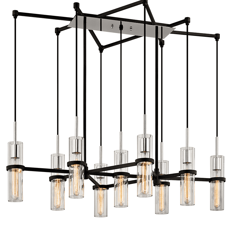 Troy Lighting, Xavier 9Lt Linear Chandelier Iron