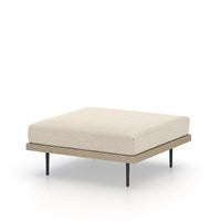 Four Hands, Yves Outdoor Ottoman-Brown/Faye Sand