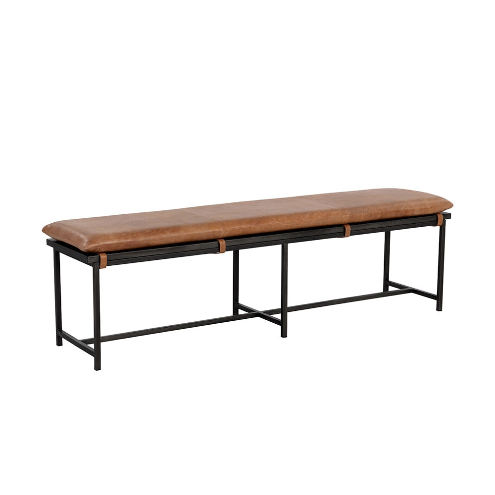 Sunpan, Zancor Bench - Tan Leather