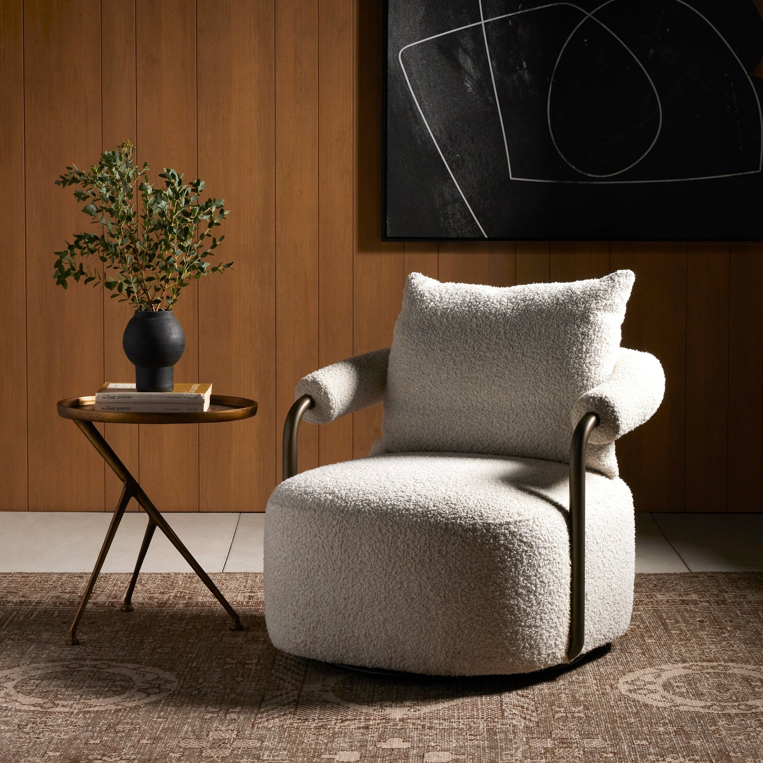 Four Hands, Zayden Swivel Chair - Sheldon Ivory