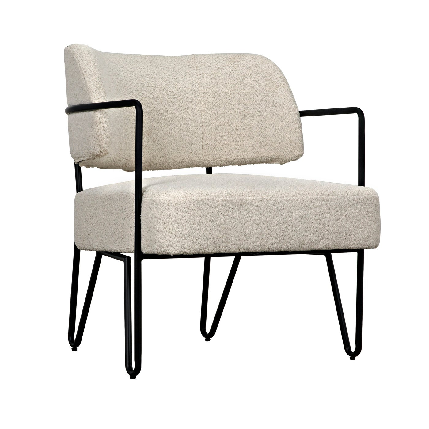 Noir, Zeus Chair - Metal/Boucle Fabric