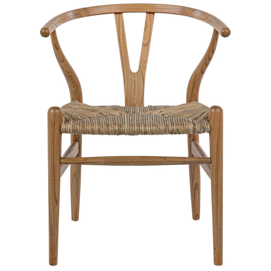 Noir, Zola Chair with Rush Seat, Natural