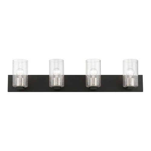 Livex Lighting, Zurich Large Vanity Sconce Black with Brushed Nickel Accents